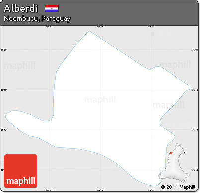 Silver Style Simple Map of Alberdi, single color outside