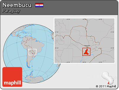 Gray Location Map of Neembucu, within the entire country