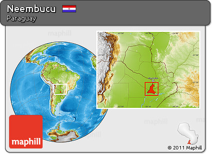 Physical Location Map of Neembucu, within the entire country