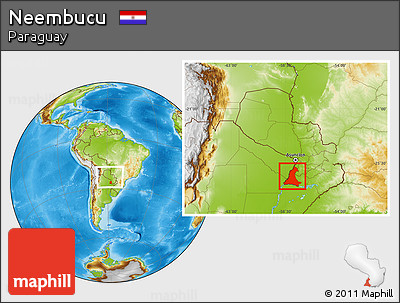 Physical Location Map of Neembucu, within the entire country
