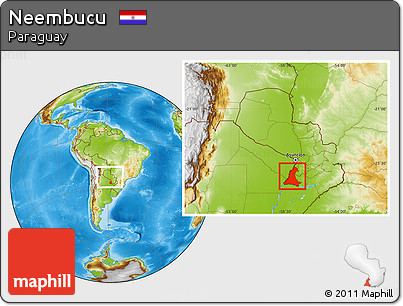Physical Location Map of Neembucu, within the entire country