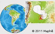 Physical Location Map of Neembucu, highlighted country, within the entire country