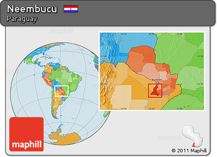 Political Location Map of Neembucu, within the entire country