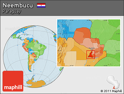 Political Location Map of Neembucu, within the entire country