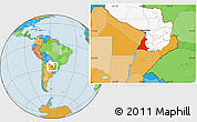 Political Location Map of Neembucu, highlighted country