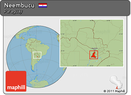 Savanna Style Location Map of Neembucu, within the entire country
