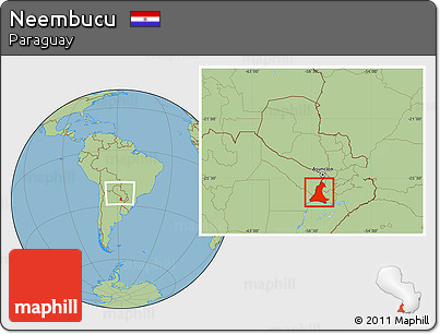 Savanna Style Location Map of Neembucu, within the entire country