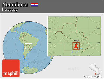 Savanna Style Location Map of Neembucu, within the entire country