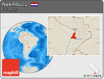 Shaded Relief Location Map of Neembucu