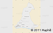 Classic Style Map of Neembucu, single color outside