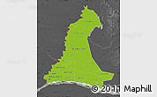 Physical Map of Neembucu, darken, desaturated