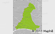Physical Map of Neembucu, lighten, desaturated