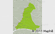 Physical Map of Neembucu, lighten, semi-desaturated