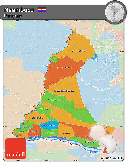 Political Map of Neembucu, lighten