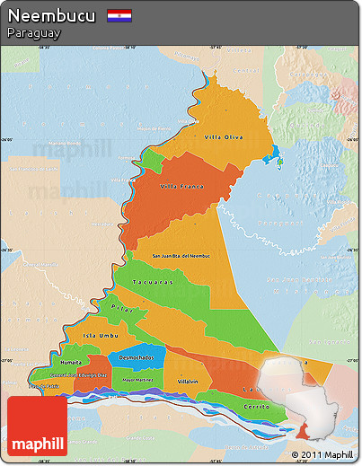 Political Map of Neembucu, lighten