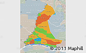 Political Map of Neembucu, lighten, semi-desaturated