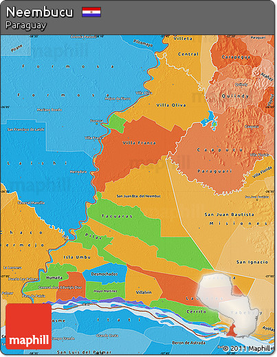 Political Map of Neembucu, political shades outside