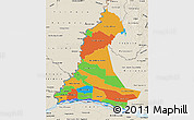 Political Map of Neembucu, shaded relief outside