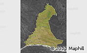 Satellite Map of Neembucu, darken, desaturated