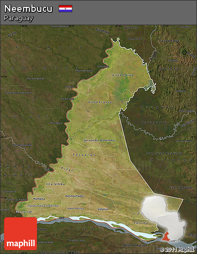 Satellite Map of Neembucu, darken