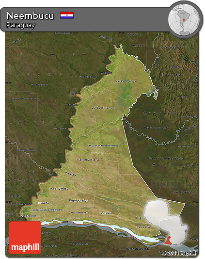 Satellite Map of Neembucu, darken