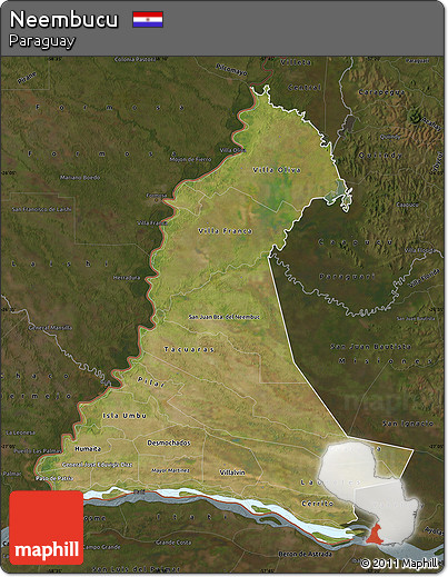 Satellite Map of Neembucu, darken