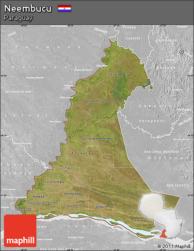 Satellite Map of Neembucu, lighten, desaturated