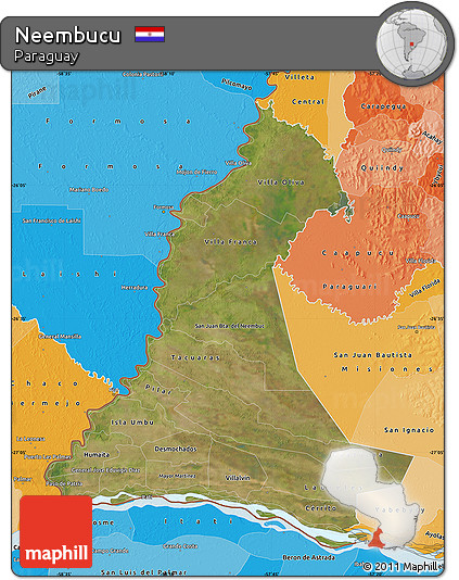 Satellite Map of Neembucu, political shades outside