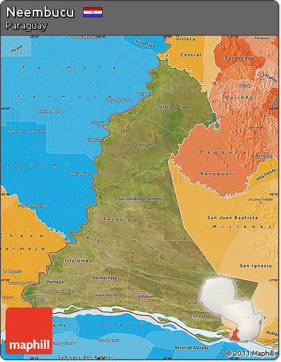 Satellite Map of Neembucu, political shades outside