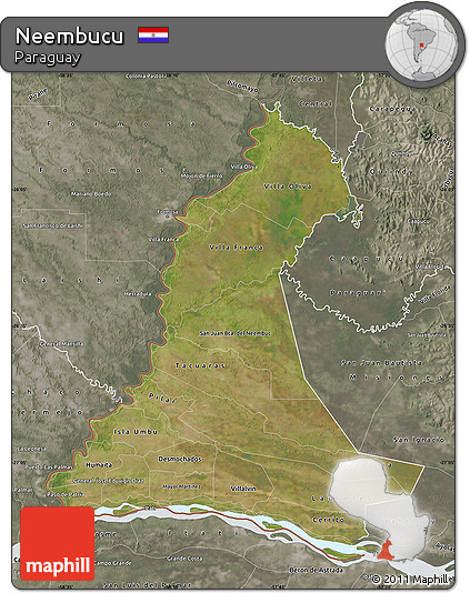 Satellite Map of Neembucu, semi-desaturated