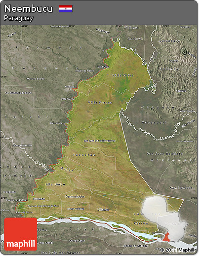 Satellite Map of Neembucu, semi-desaturated