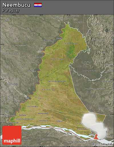 Satellite Map of Neembucu, semi-desaturated