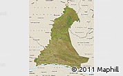 Satellite Map of Neembucu, shaded relief outside