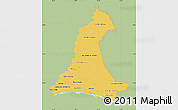 Savanna Style Map of Neembucu, single color outside