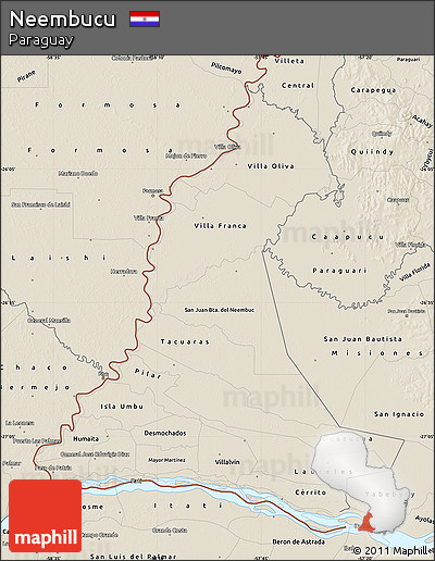 Shaded Relief Map of Neembucu