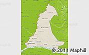 Shaded Relief Map of Neembucu, physical outside