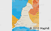 Shaded Relief Map of Neembucu, political shades outside