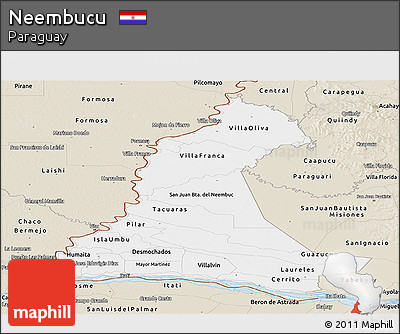 Classic Style Panoramic Map of Neembucu