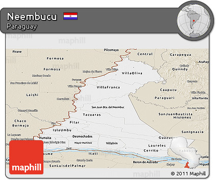 Classic Style Panoramic Map of Neembucu