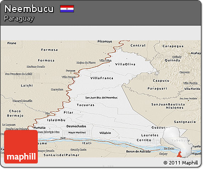 Classic Style Panoramic Map of Neembucu