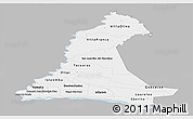 Gray Panoramic Map of Neembucu, single color outside