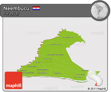 Physical Panoramic Map of Neembucu, cropped outside