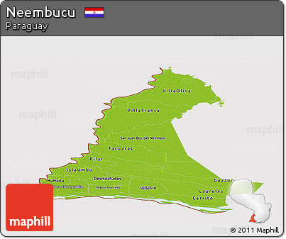 Physical Panoramic Map of Neembucu, cropped outside