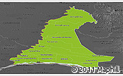 Physical Panoramic Map of Neembucu, darken, desaturated