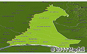 Physical Panoramic Map of Neembucu, darken