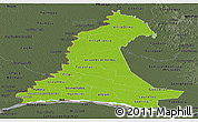 Physical Panoramic Map of Neembucu, darken, semi-desaturated