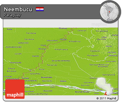 Physical Panoramic Map of Neembucu