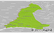 Physical Panoramic Map of Neembucu, lighten, desaturated