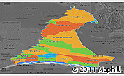 Political Panoramic Map of Neembucu, darken, desaturated