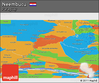 Political Panoramic Map of Neembucu